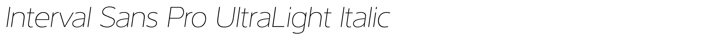Interval Sans Pro UltraLight Italic